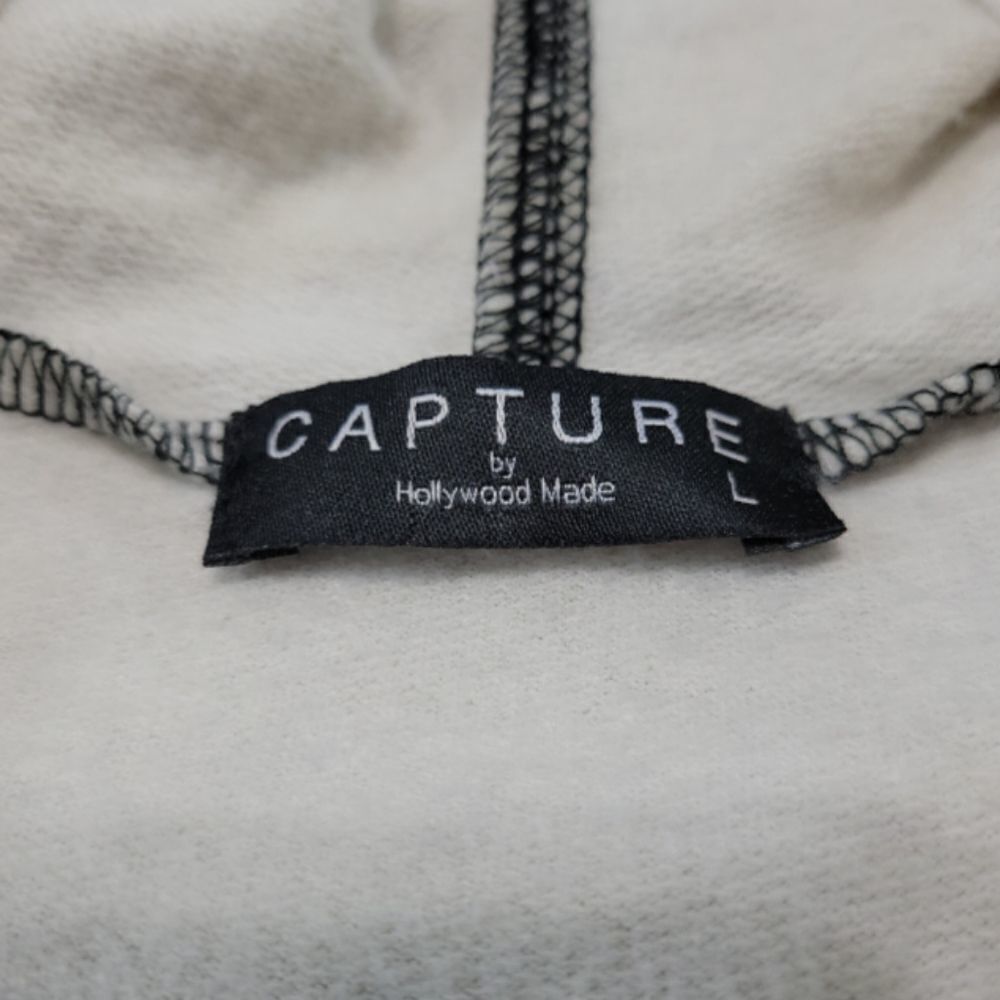 Capture By Hollywood Made Sweater Size Large Full Zip Hoodie Cheetah I Am Lion? - Picture 5 of 6